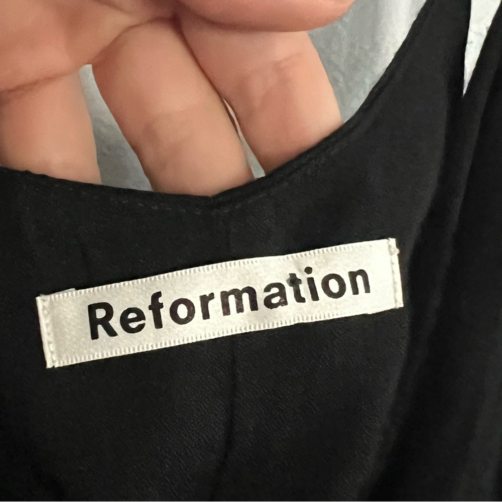 Reformation Black Leah Cowl Neck Tie Top - Medium - Picture 5 of 6